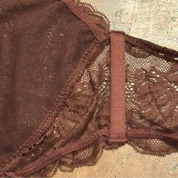Free People Intimately Last Dance Brown Lavender Lace Halter Bralette Womens XL - Picture 13 of 13